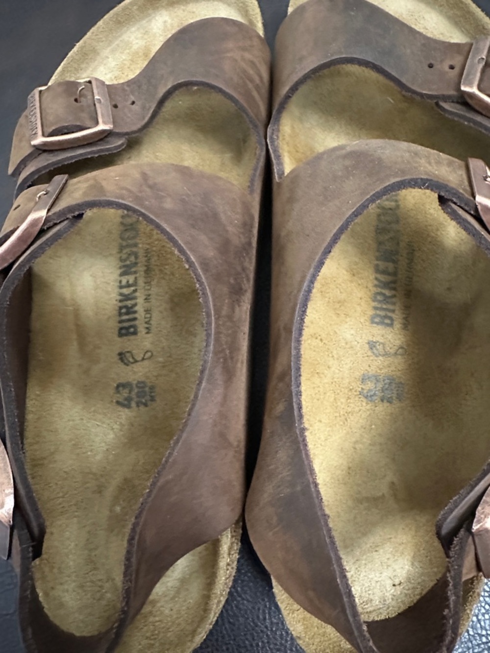Sz43 New Men’s Birkenstock Havana Milano Oiled Leather Sandals - Picture 6 of 14